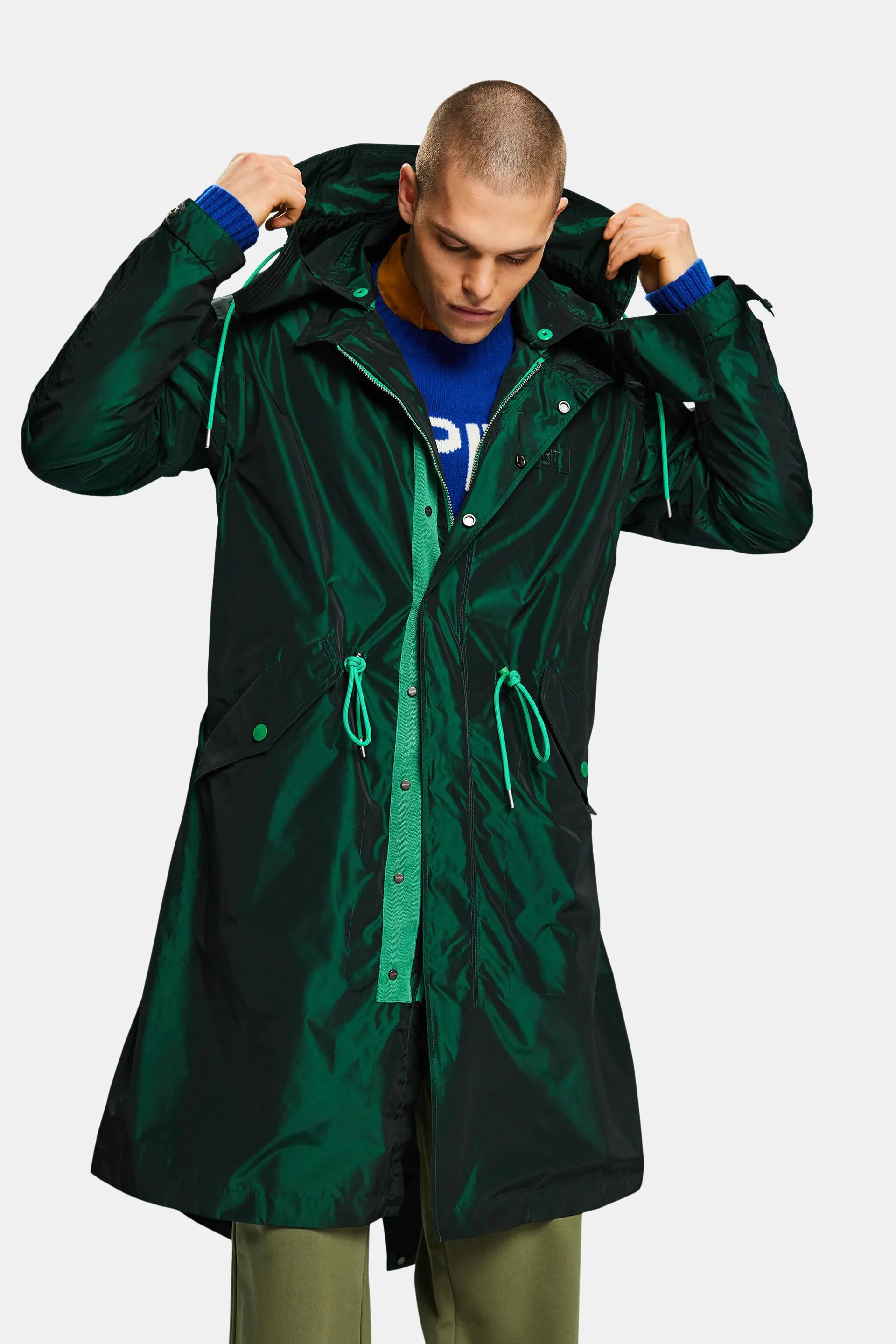 Parka metallizzato con zip