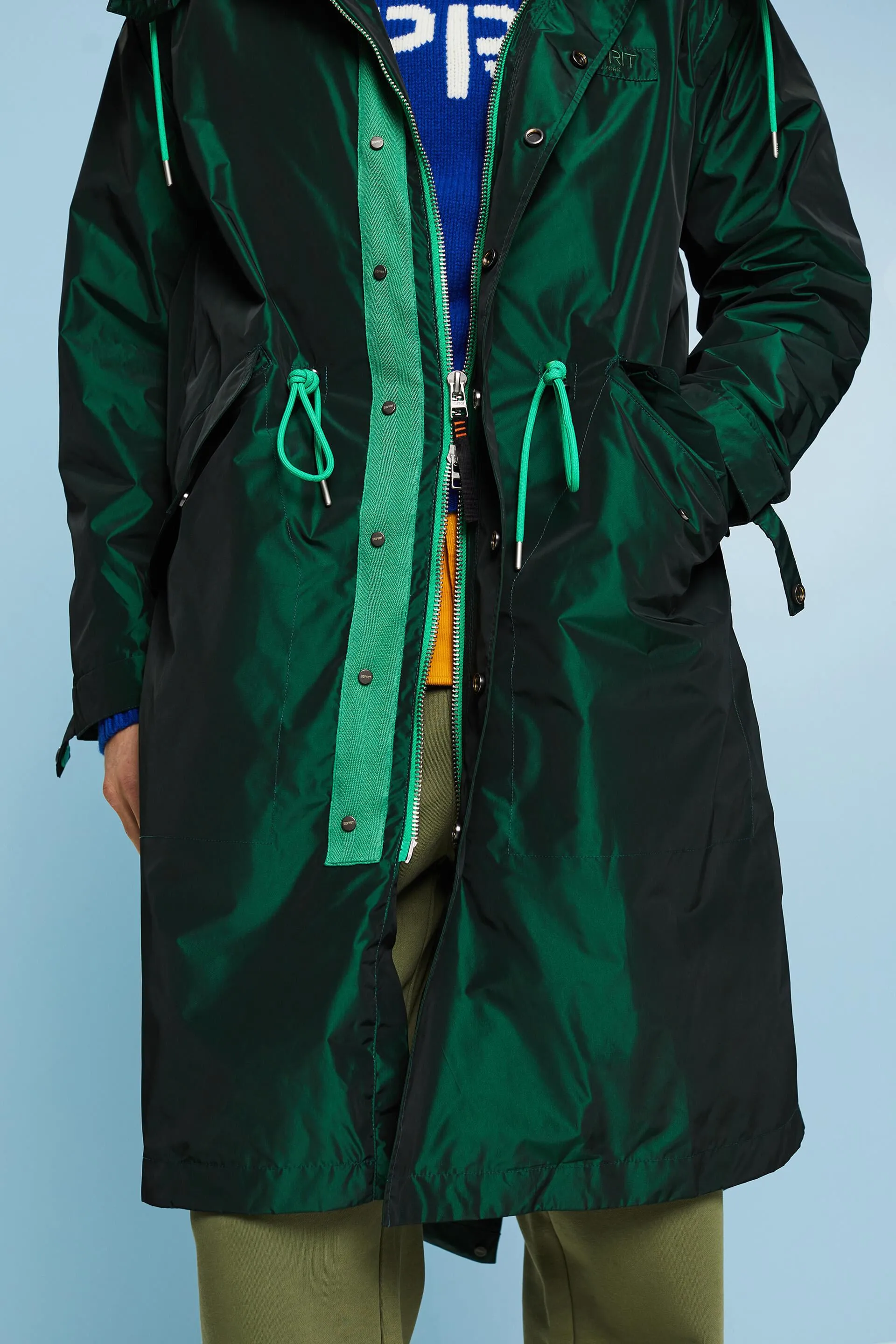 Parka metallizzato con zip