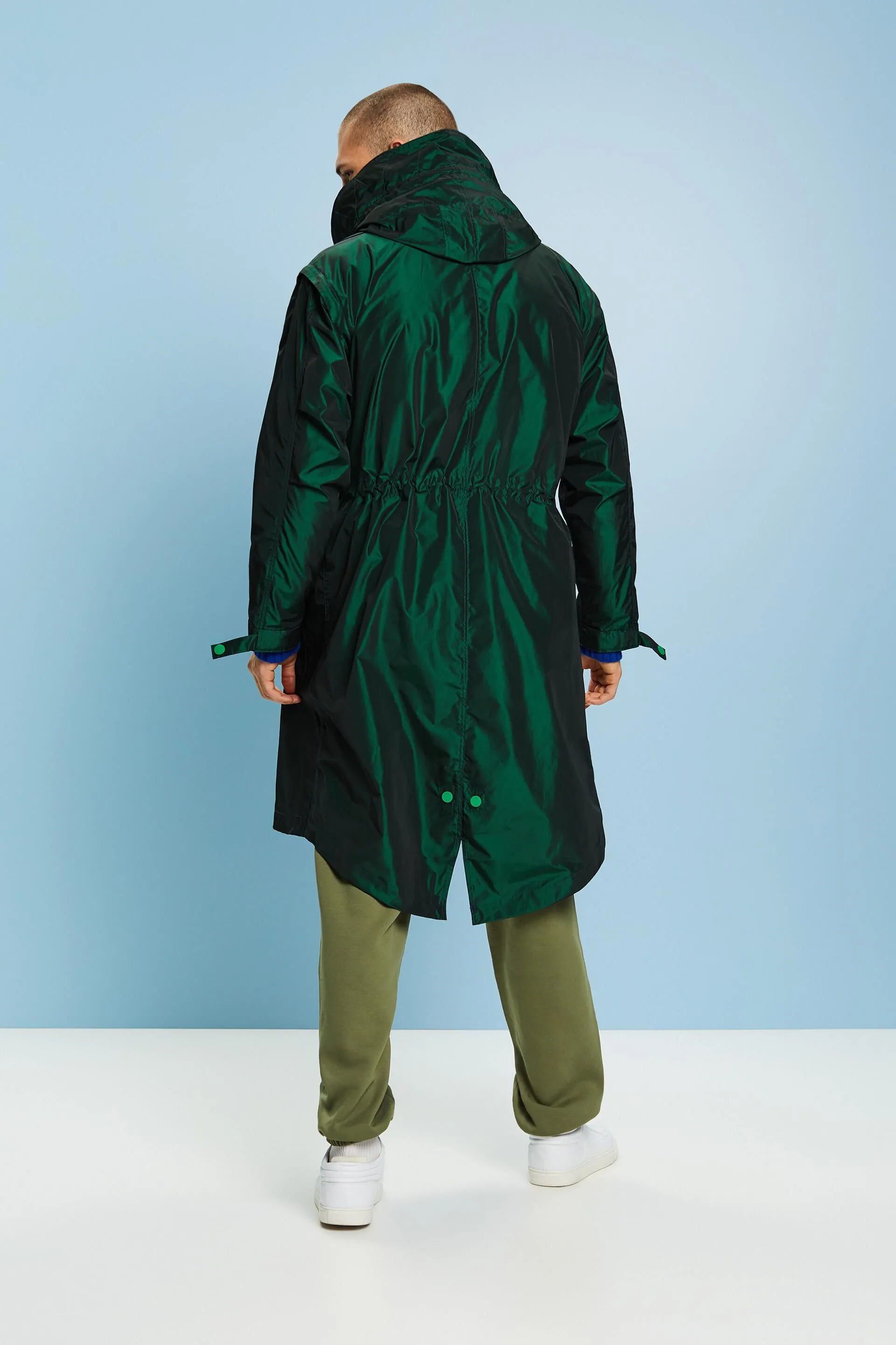 Parka metallizzato con zip