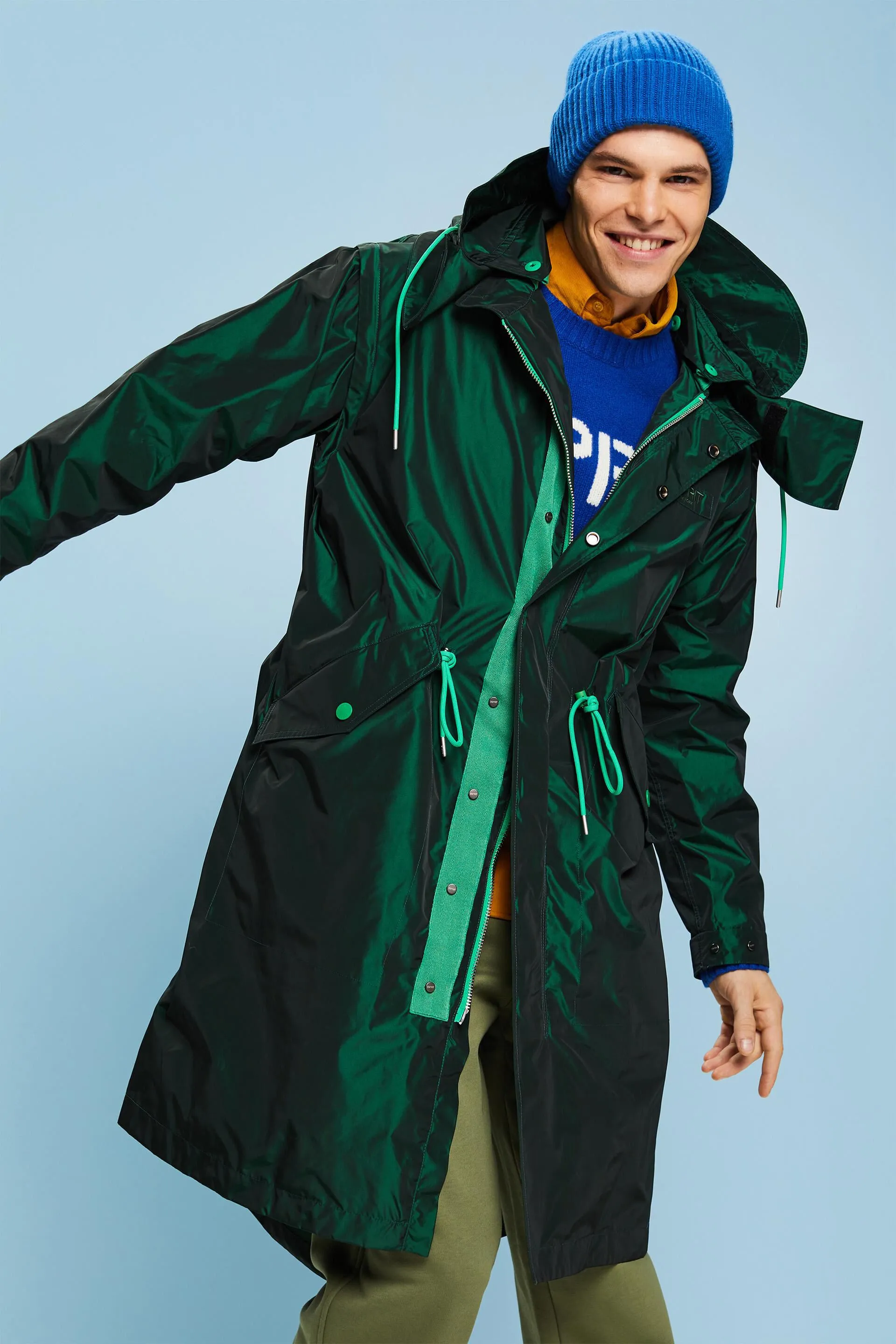 Parka metallizzato con zip