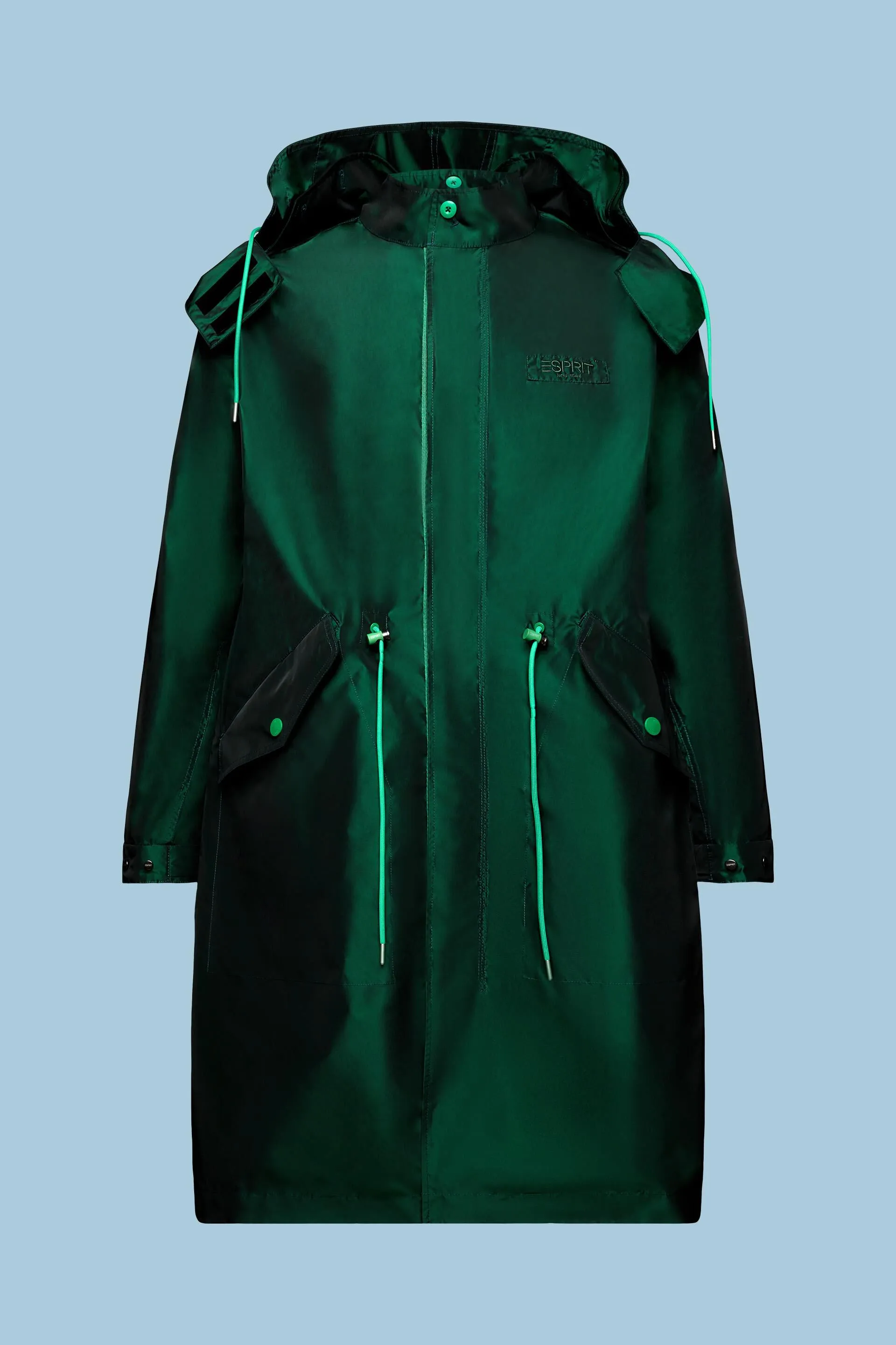 Parka metallizzato con zip