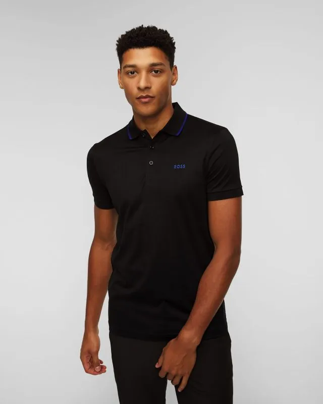 Polo nera da uomo Hugo Boss Paddy