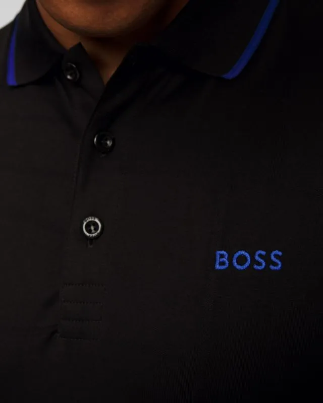 Polo nera da uomo Hugo Boss Paddy