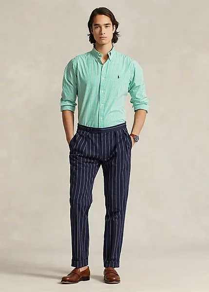 POLO RALPH LAUREN   CAMICIA IN POPELINE DI COTONE ELASTICIZZATO