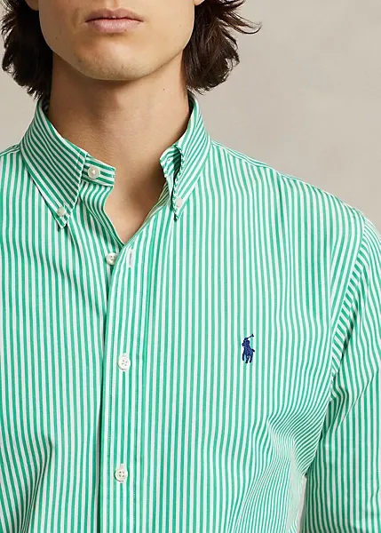 POLO RALPH LAUREN   CAMICIA IN POPELINE DI COTONE ELASTICIZZATO