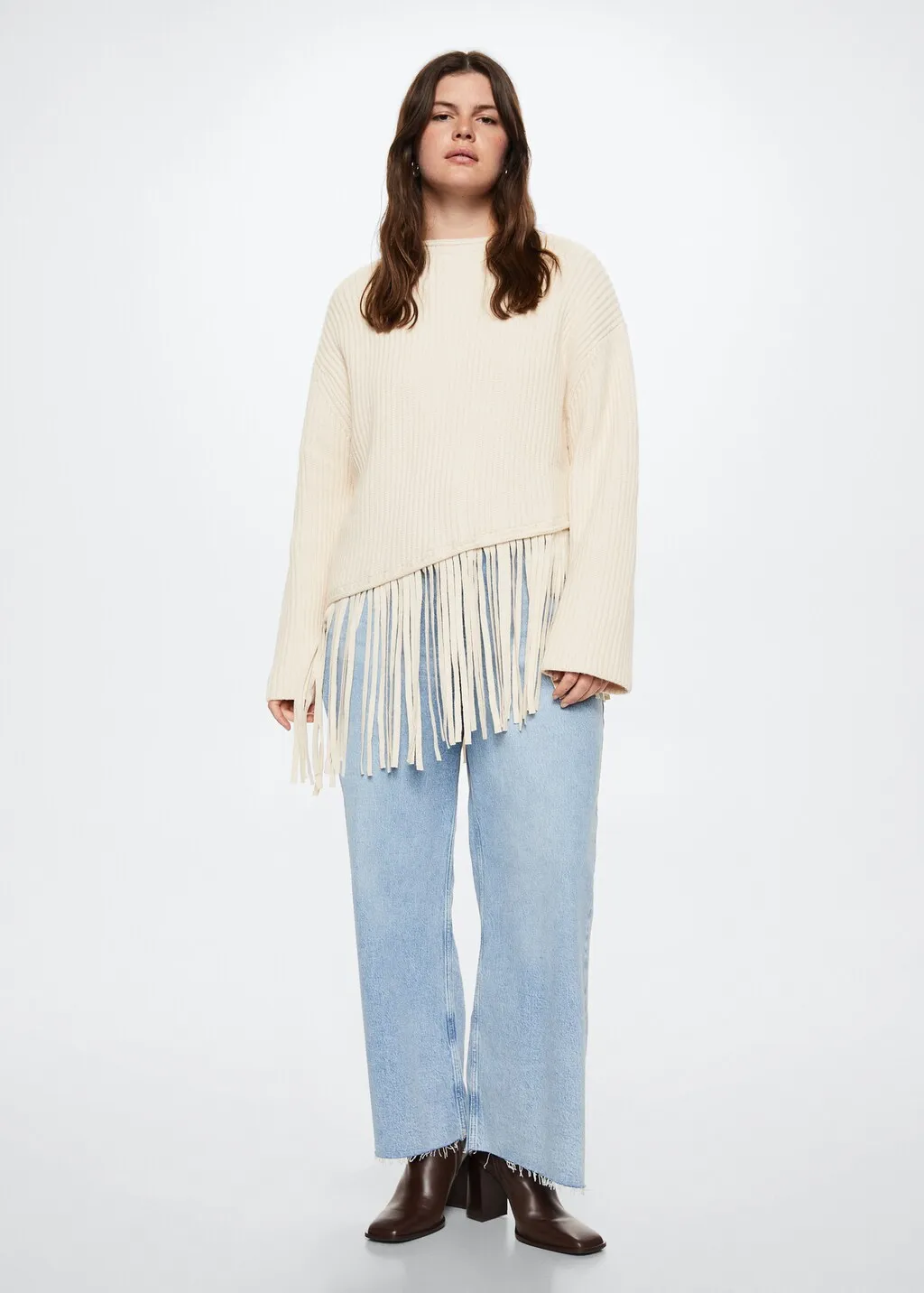 Pullover bordo inferiore frange