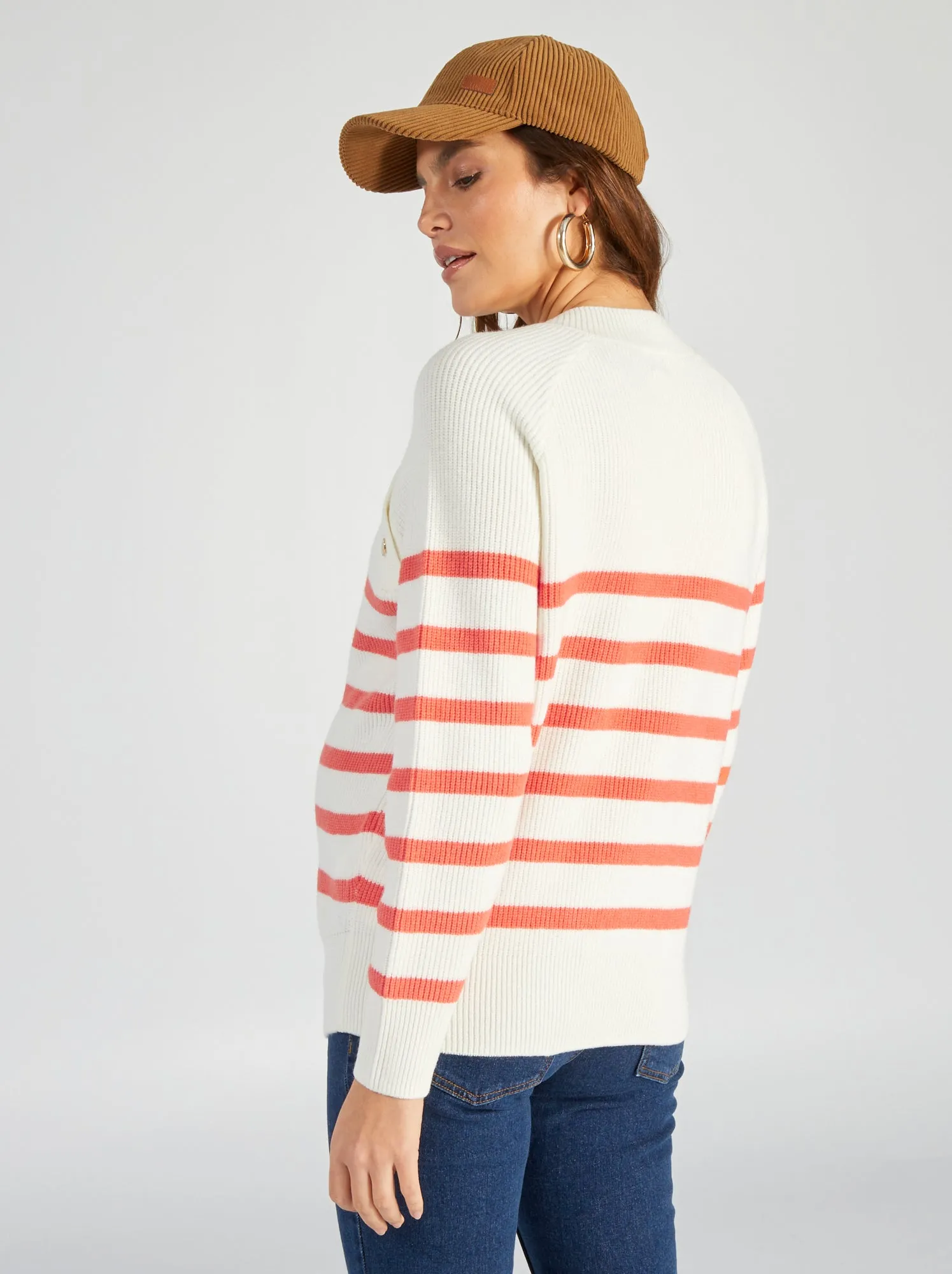 Pullover da allattamento alla marinara - BIANCO