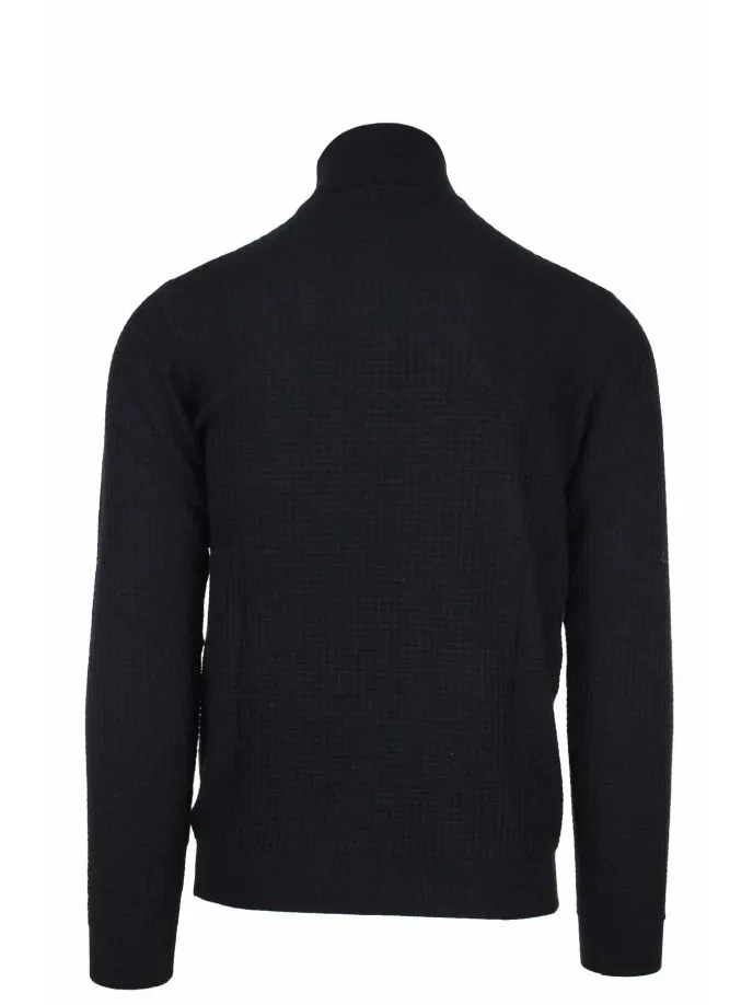 Pullover dolcevita con intarsi