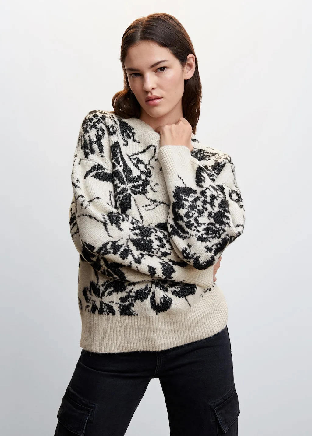 Pullover maglia fiori
