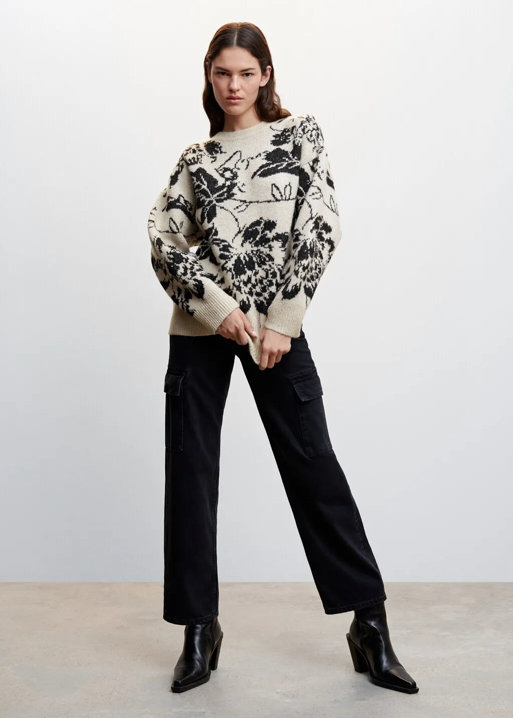 Pullover maglia fiori