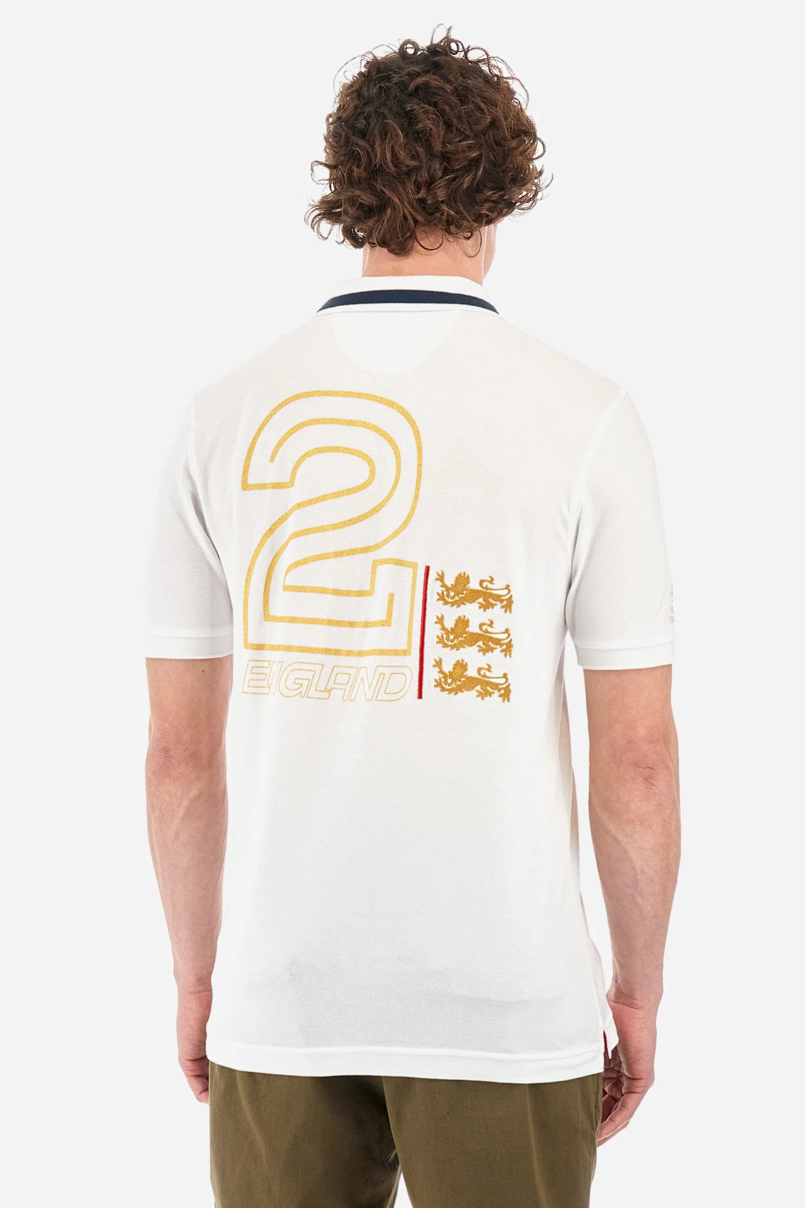 Regular-fit polo shirt in elasticated cotton - Yitzhak