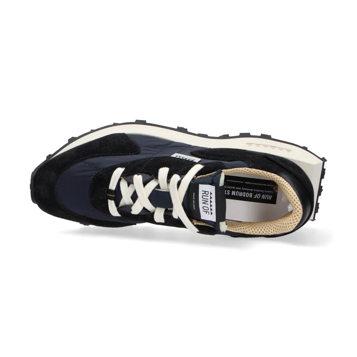 Run Of sneaker Kripto camoscio nylon nero