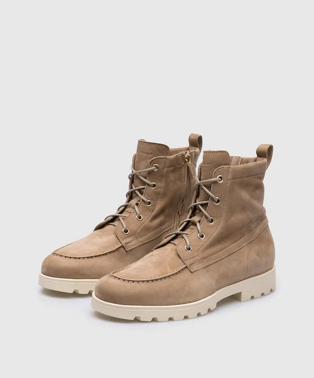Santoni Stivali in camoscio beige WTDR71045TIRSUMY