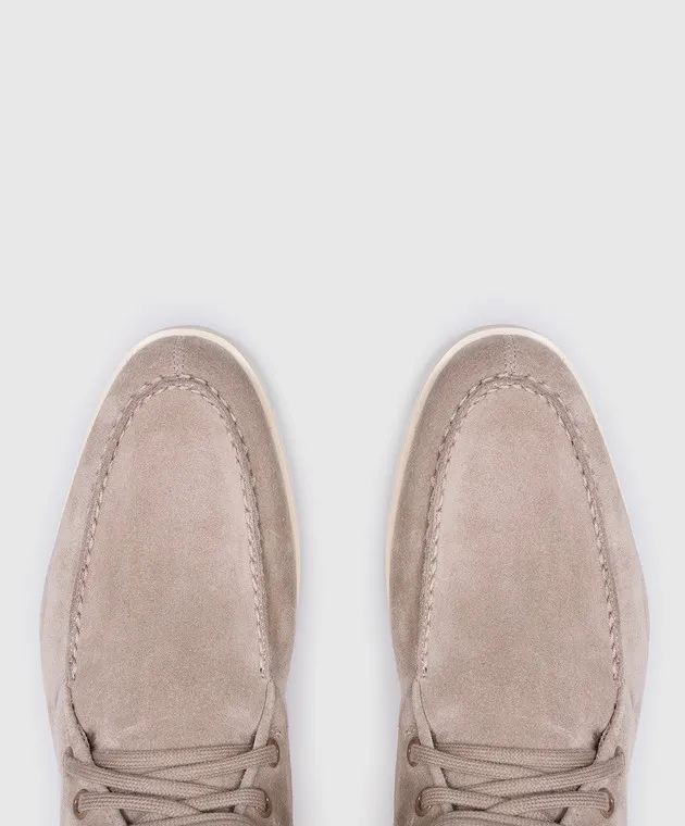 Santoni Stivali in camoscio grigio con pelliccia WTDR71048TIRAPFR