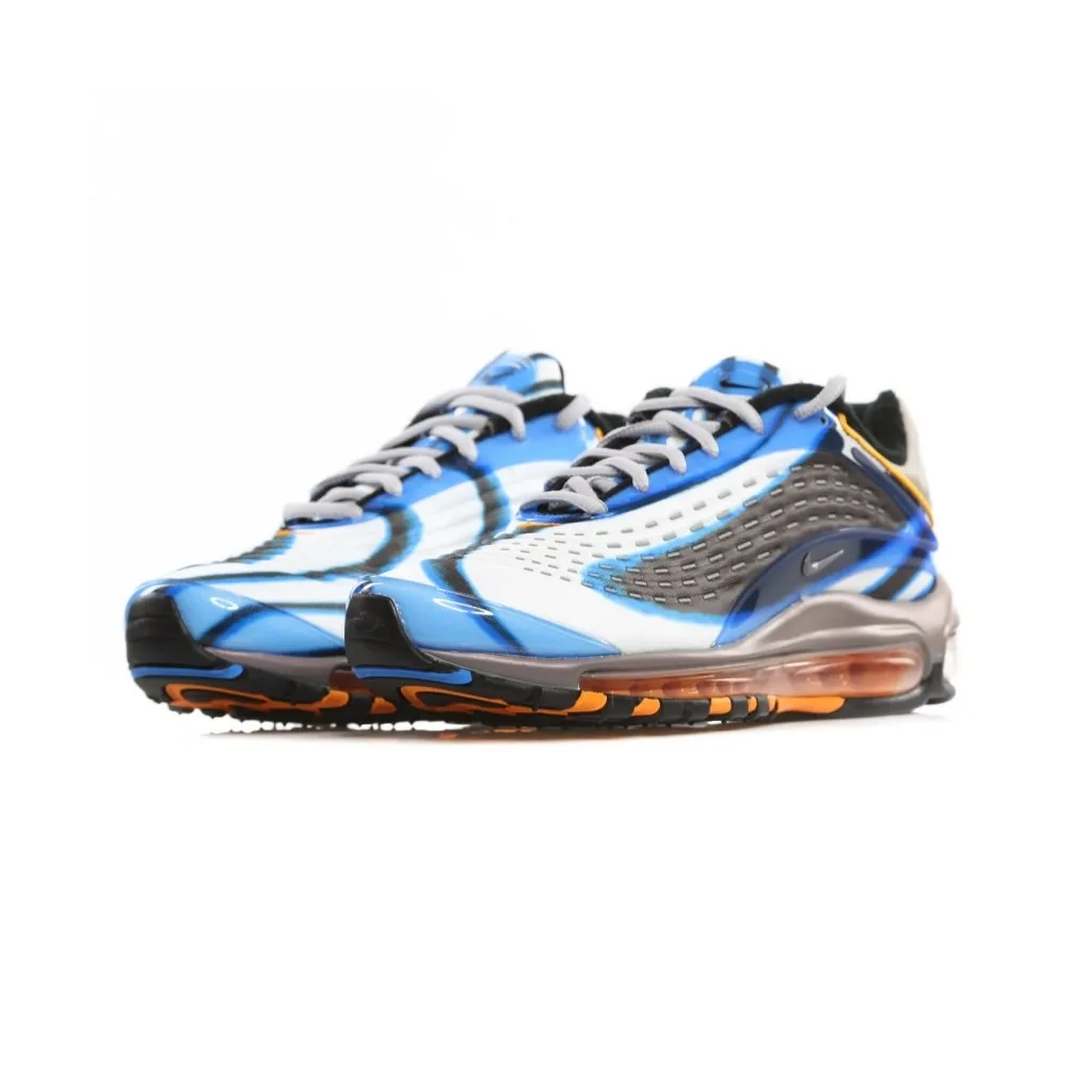 SCARPA BASSA AIR MAX DELUXE PHOTOBLUE/WOLFGREY/ORANGE PEEL/BLACK