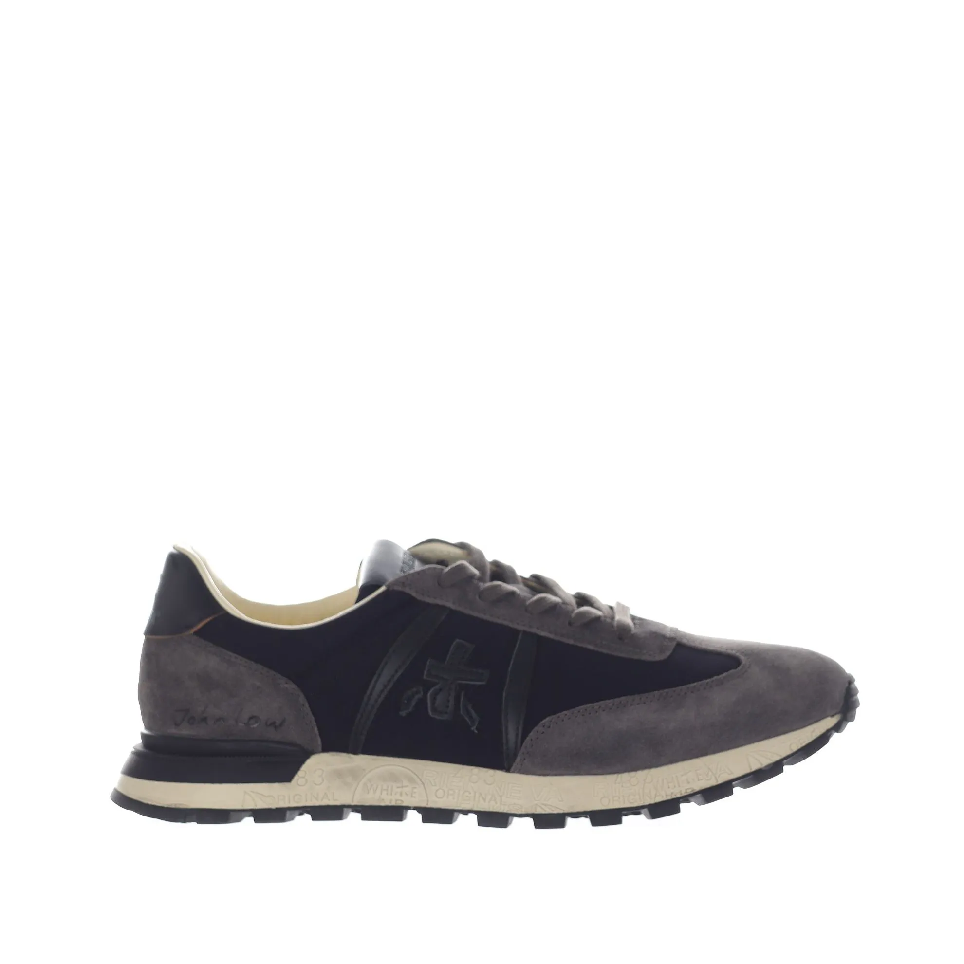 Sneaker in camoscio e tessuto tecnico