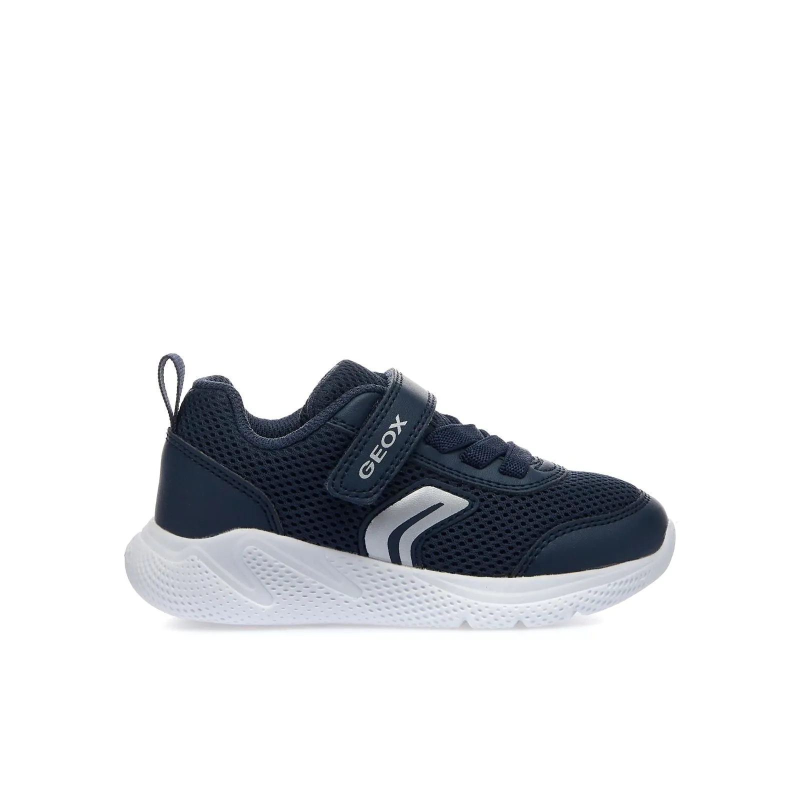 Sneakers bimbo blu con strappo e lacci elastici