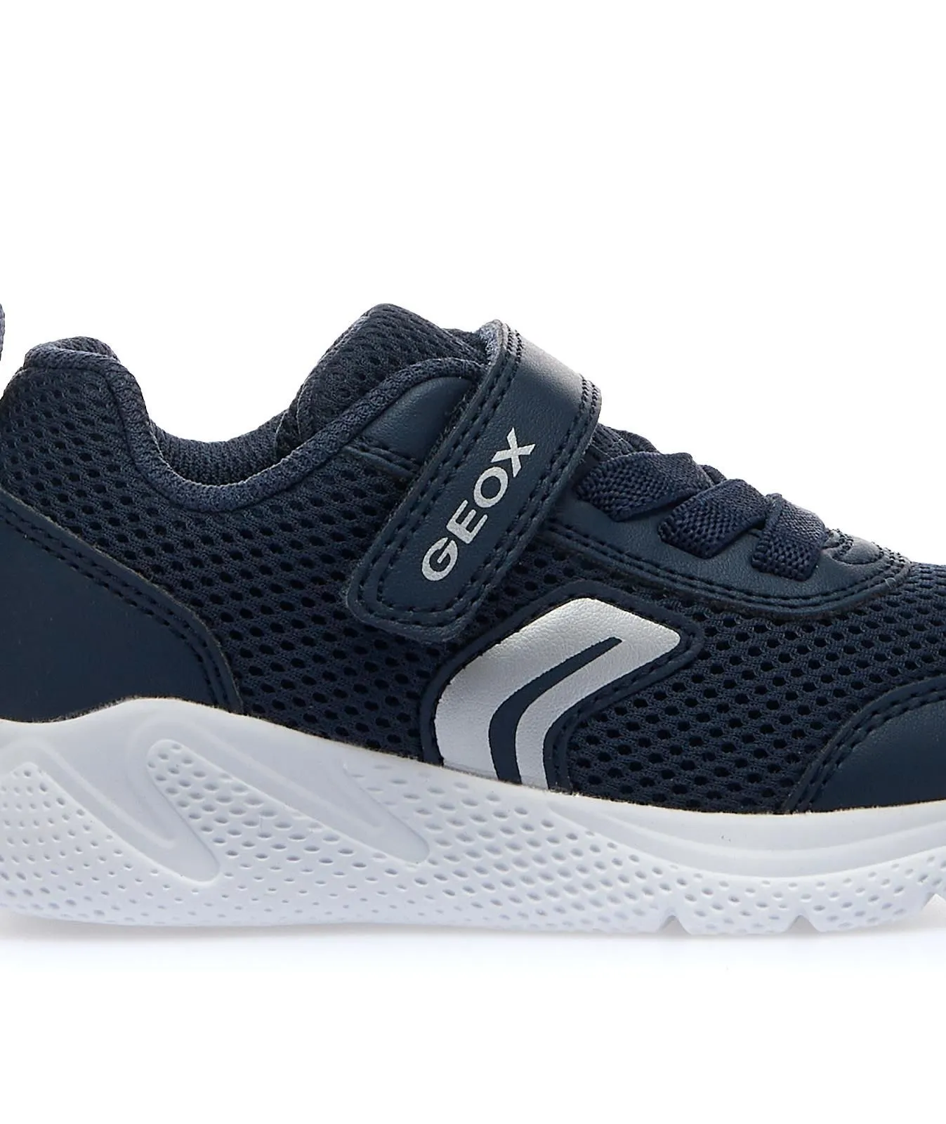 Sneakers bimbo blu con strappo e lacci elastici