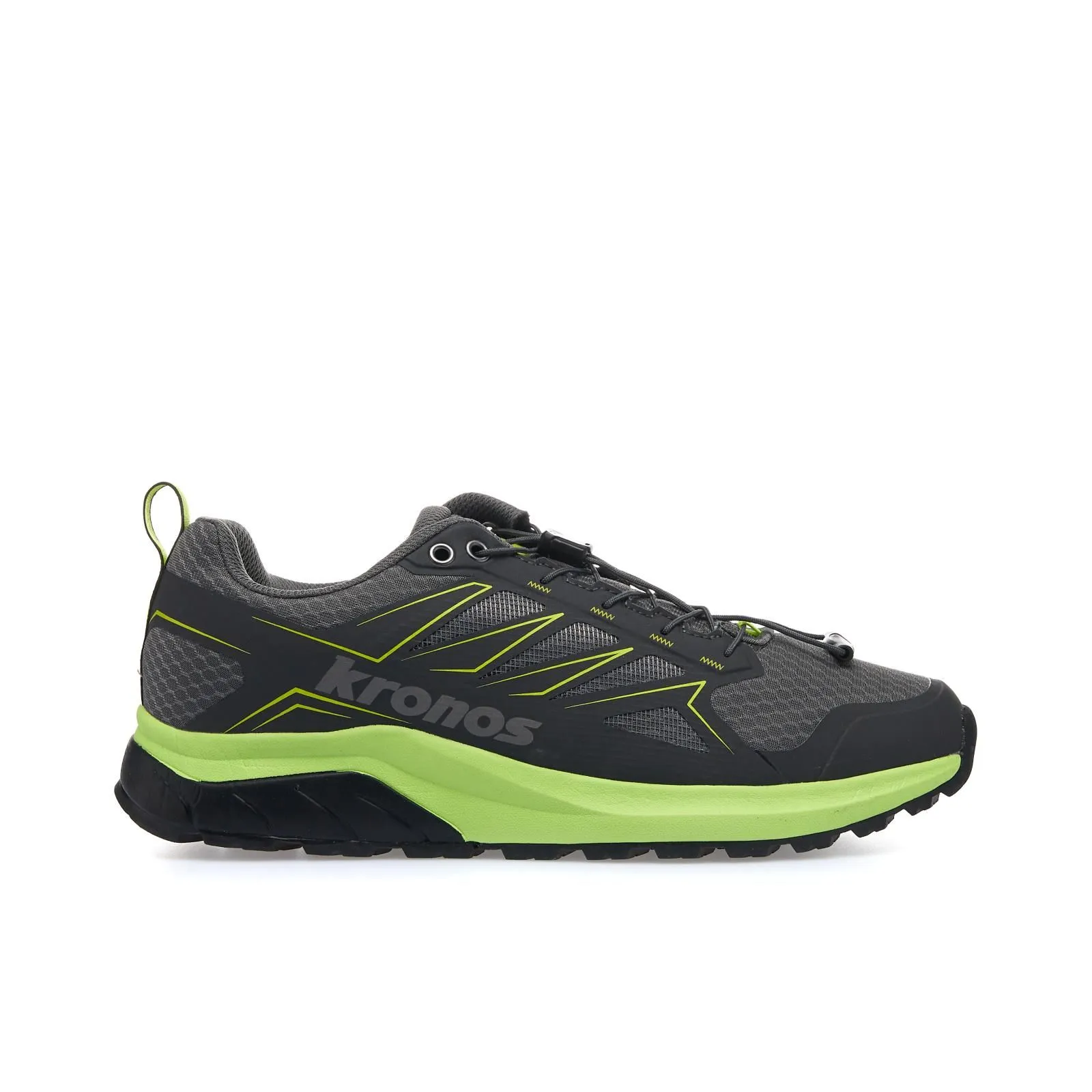 Sneakers grigie da trekking con lacci elastici