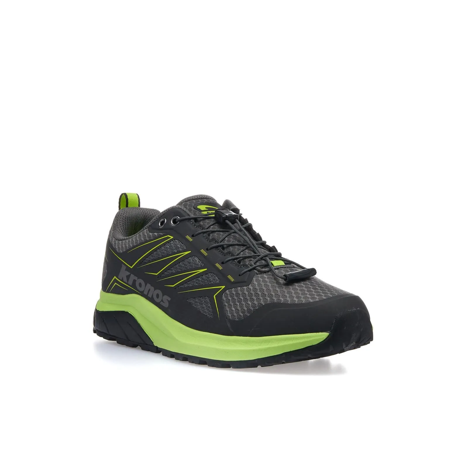 Sneakers grigie da trekking con lacci elastici