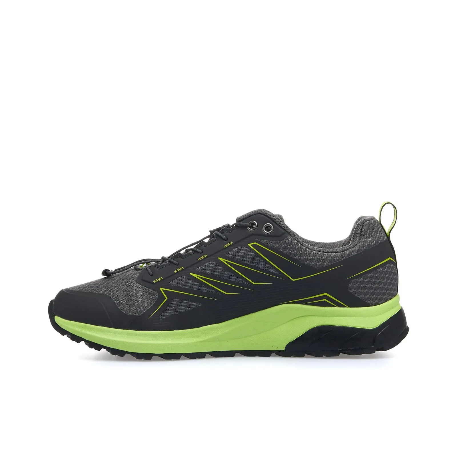 Sneakers grigie da trekking con lacci elastici