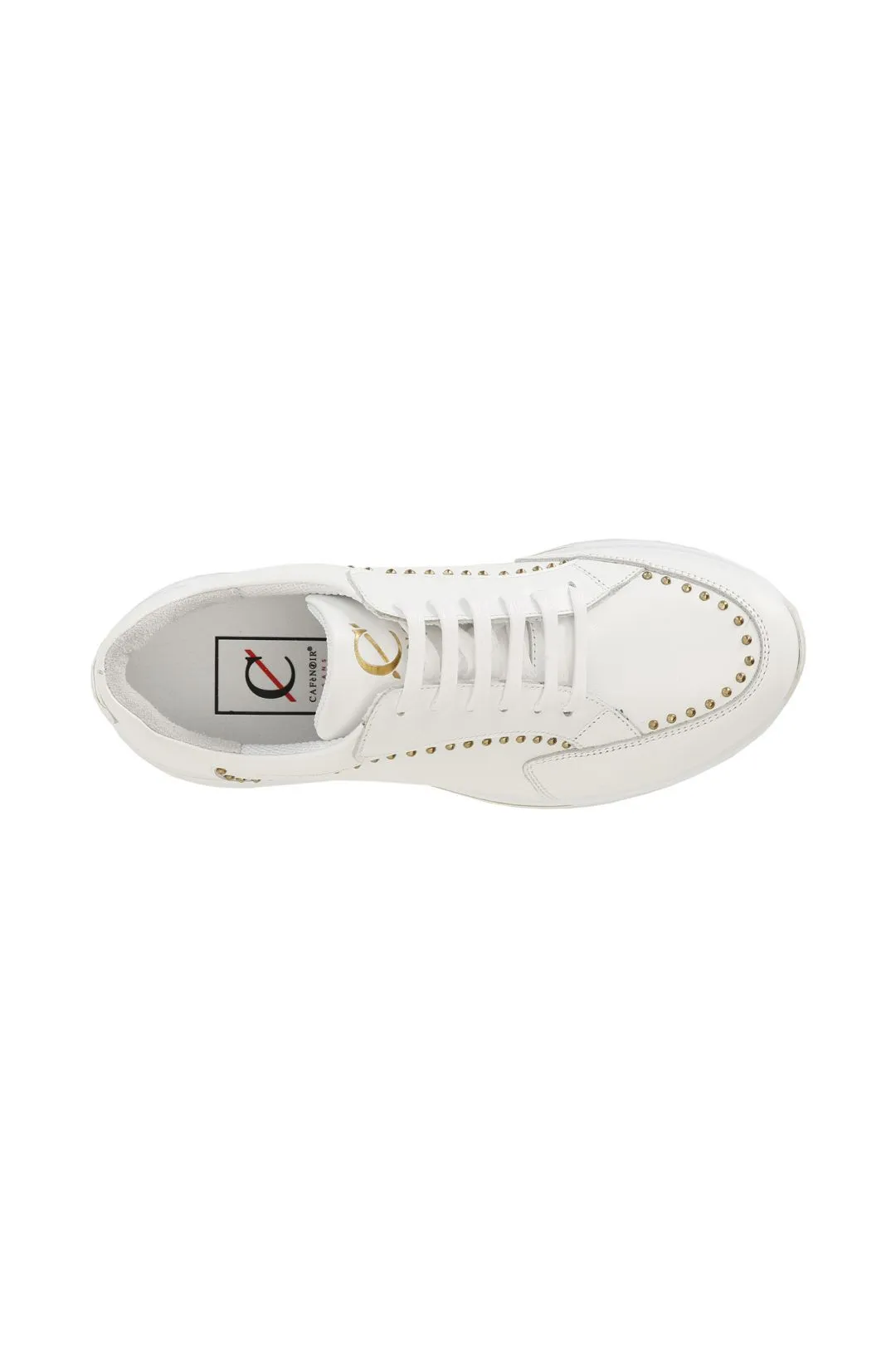sneakers in pelle con borchie bianco