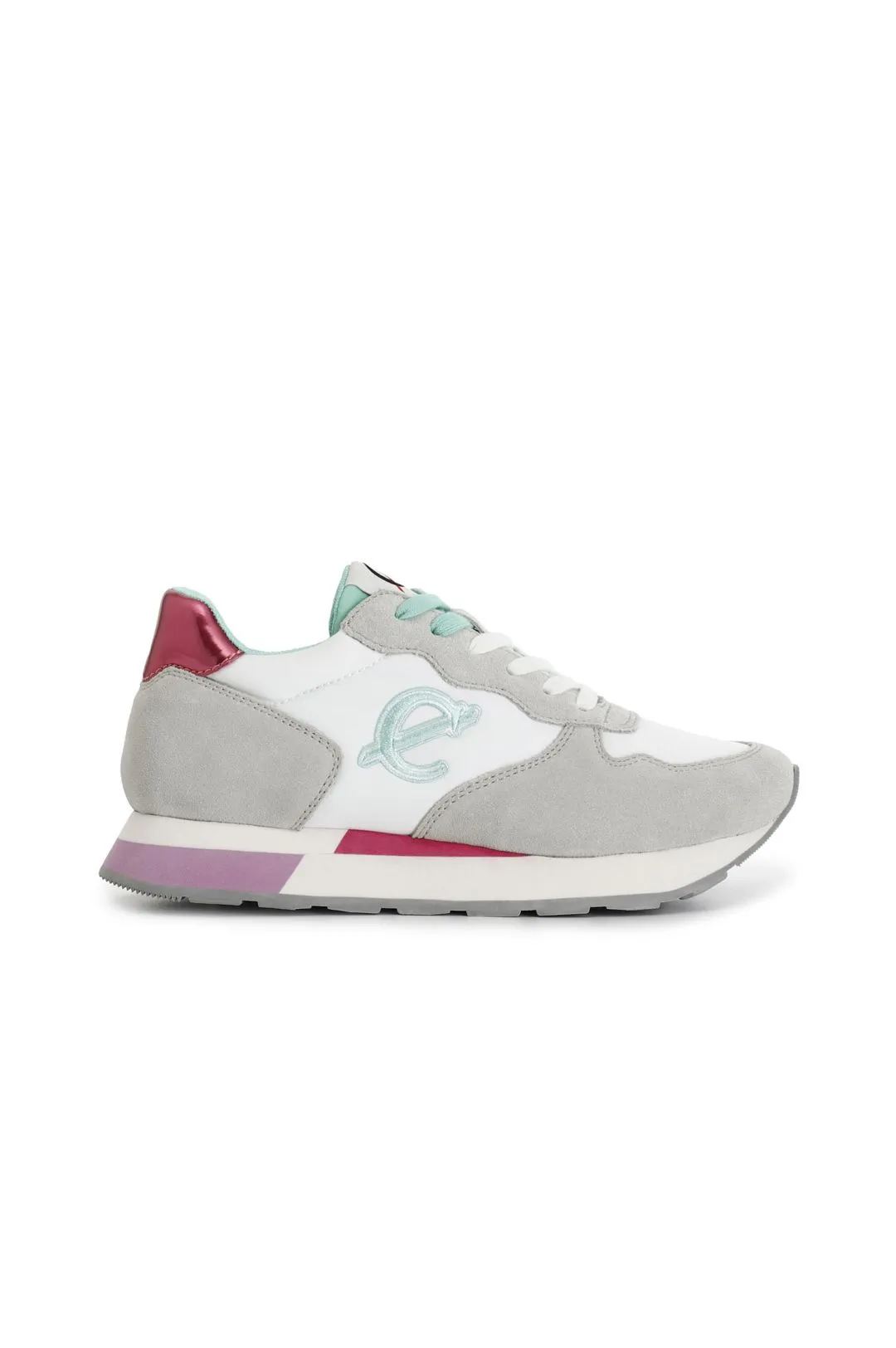 sneakers in pelle scamosciata e tessuto off white