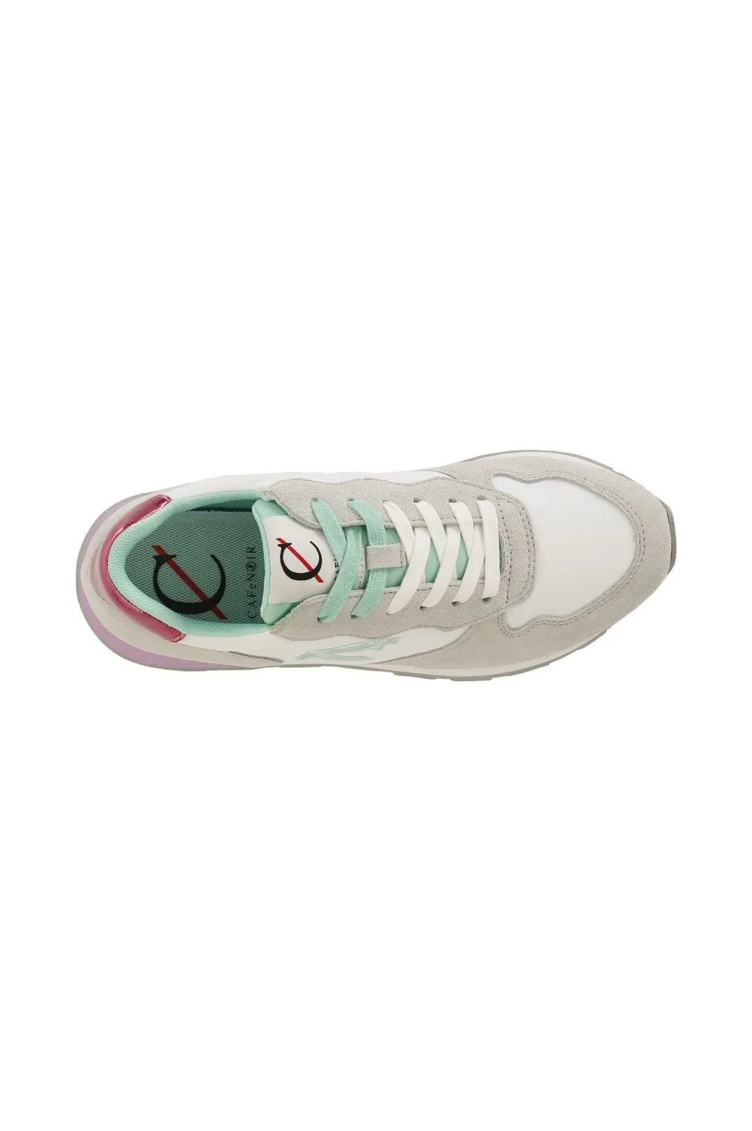 sneakers in pelle scamosciata e tessuto off white