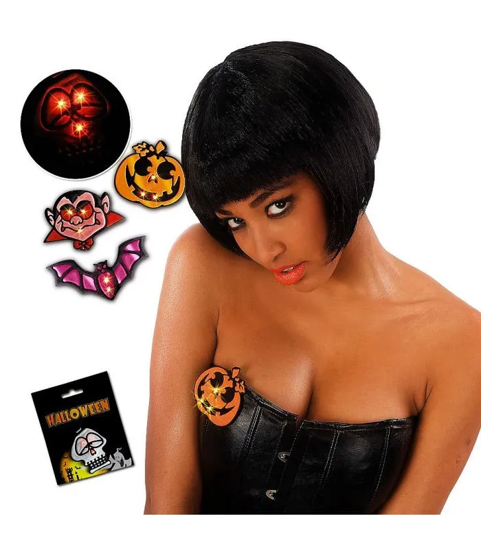 Spilla Halloween rifrangente luci (batt.incl.)