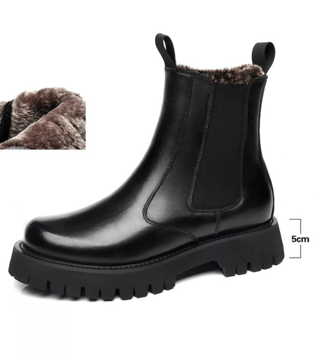 Stivali Uomo Scarpe nere Piattaforma Stivali in pelle da uomo Piattaforma Cerniera Piattaforma uomo