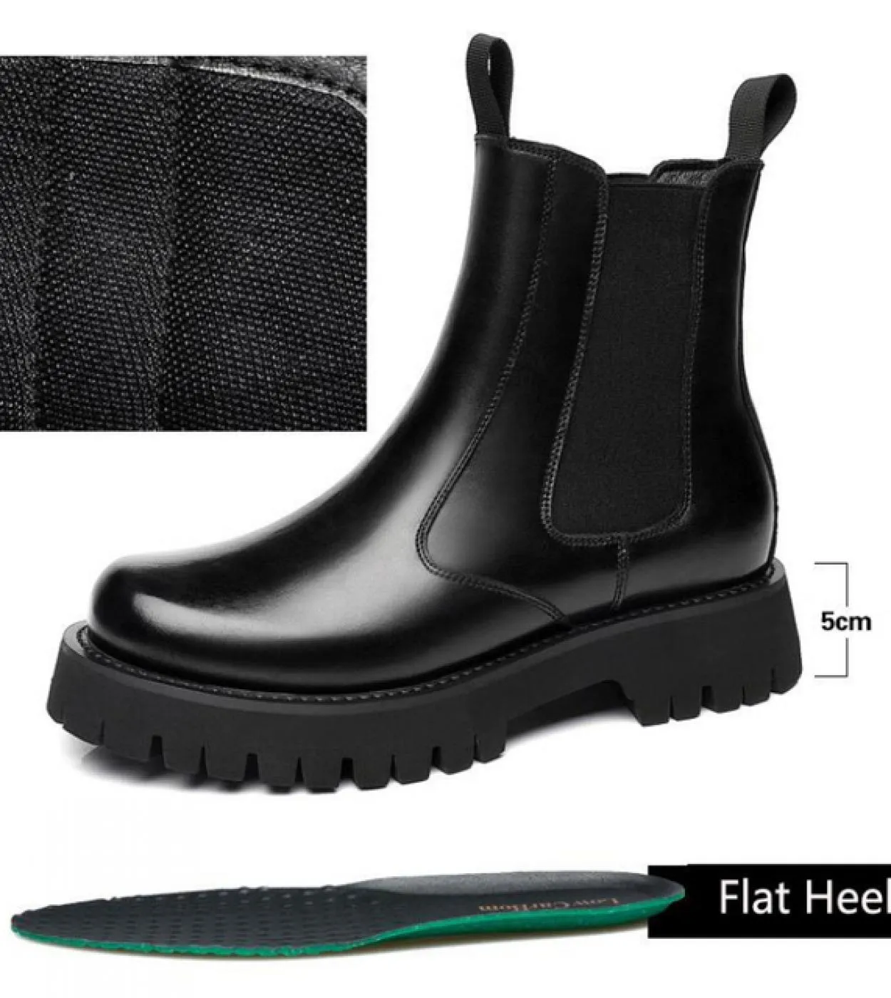 Stivali Uomo Scarpe nere Piattaforma Stivali in pelle da uomo Piattaforma Cerniera Piattaforma uomo