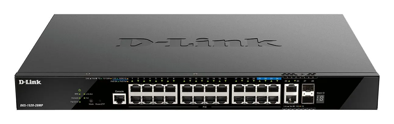 Switch gestito D-Link Gigabit, 10/100/1000Mbit/s, 28 porte, Montaggio rack , Sì