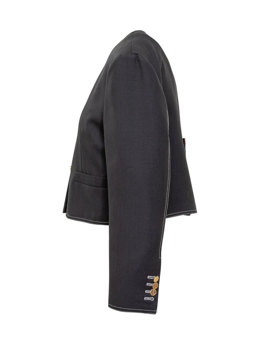 THOM BROWNE Cardigan con Pieghe a Scatola 