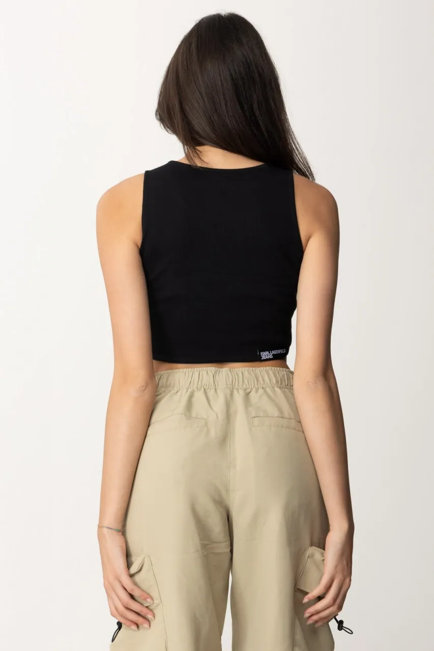 Top bustier con lacci Black