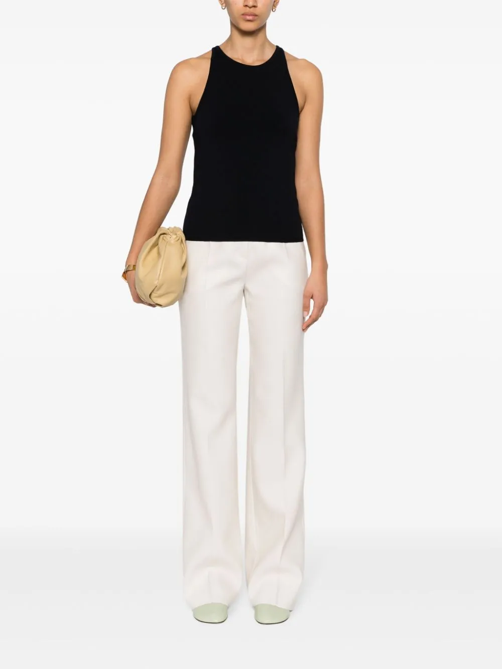 Top in maglia alfeo in blu - donna