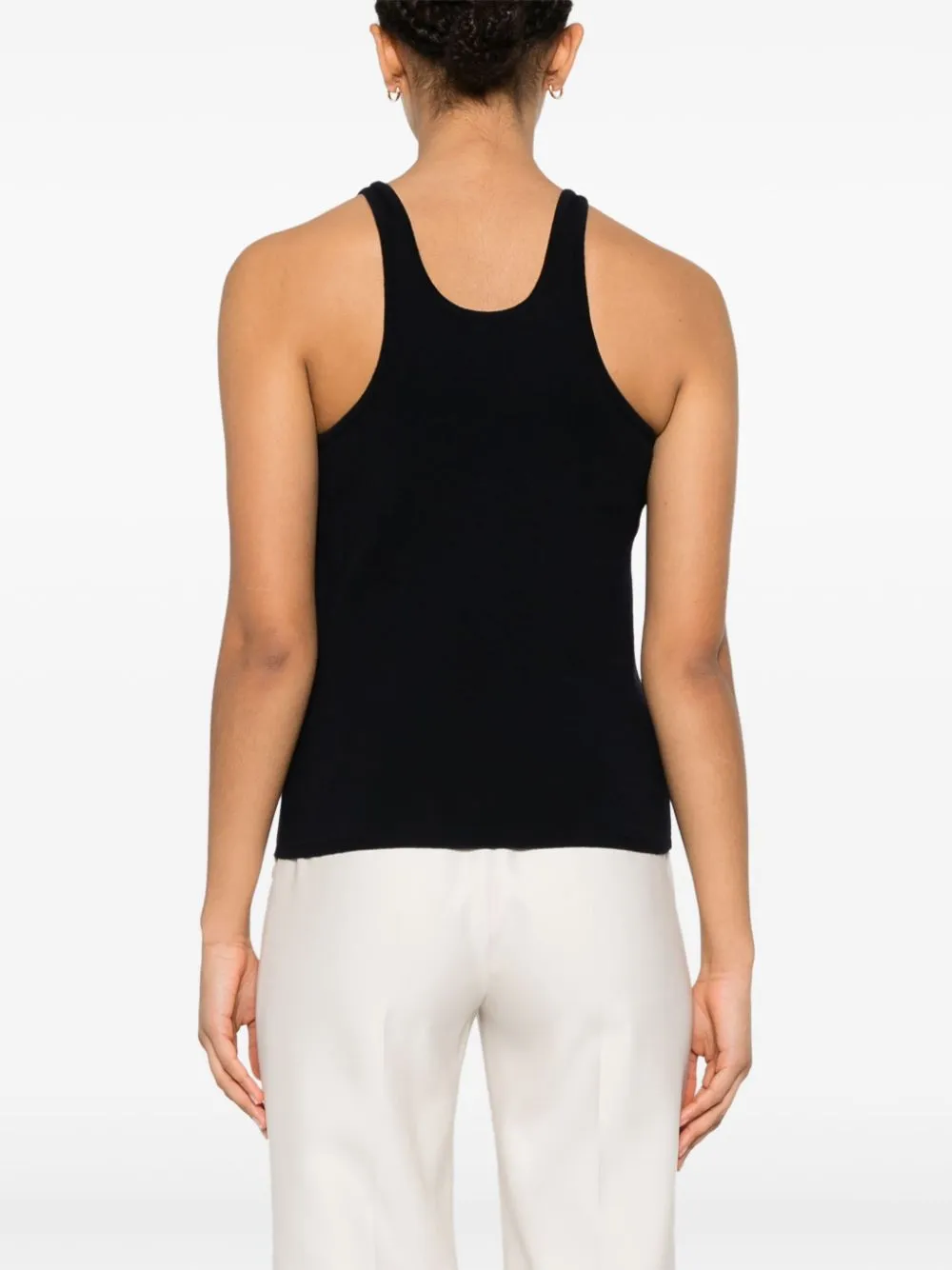 Top in maglia alfeo in blu - donna