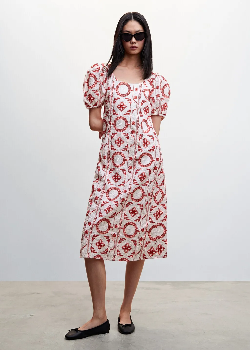 Vestito cotone ricamato