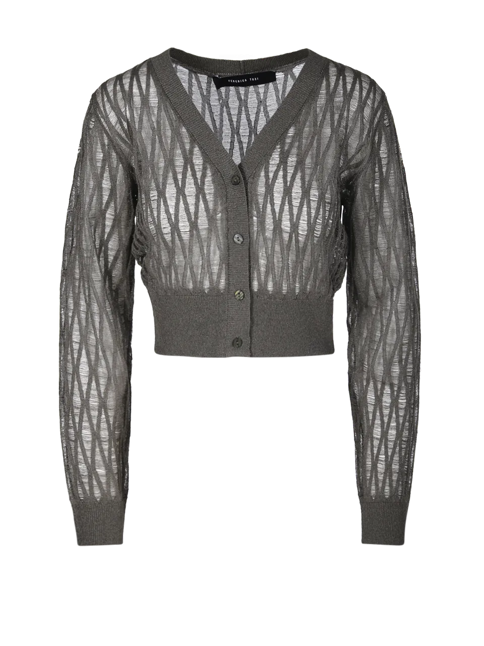 WOMAN FEDERICA TOSI DARK GREEN VISCOSE CARDIGAN