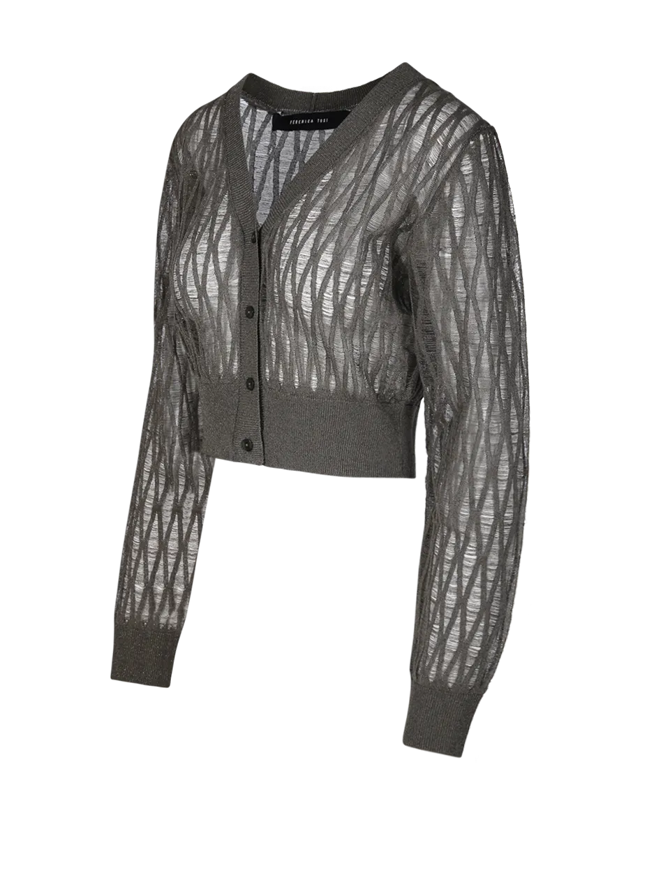 WOMAN FEDERICA TOSI DARK GREEN VISCOSE CARDIGAN