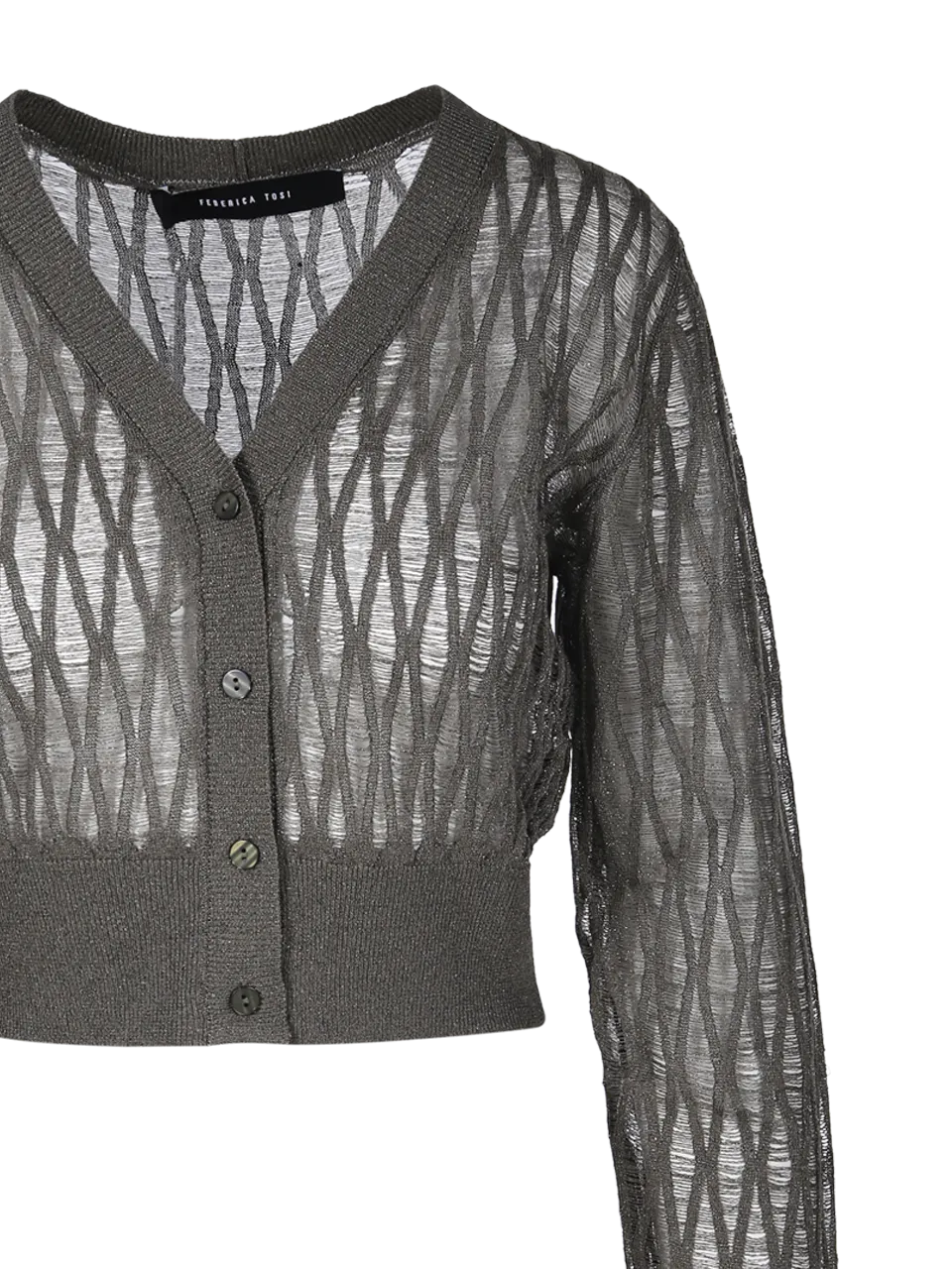 WOMAN FEDERICA TOSI DARK GREEN VISCOSE CARDIGAN