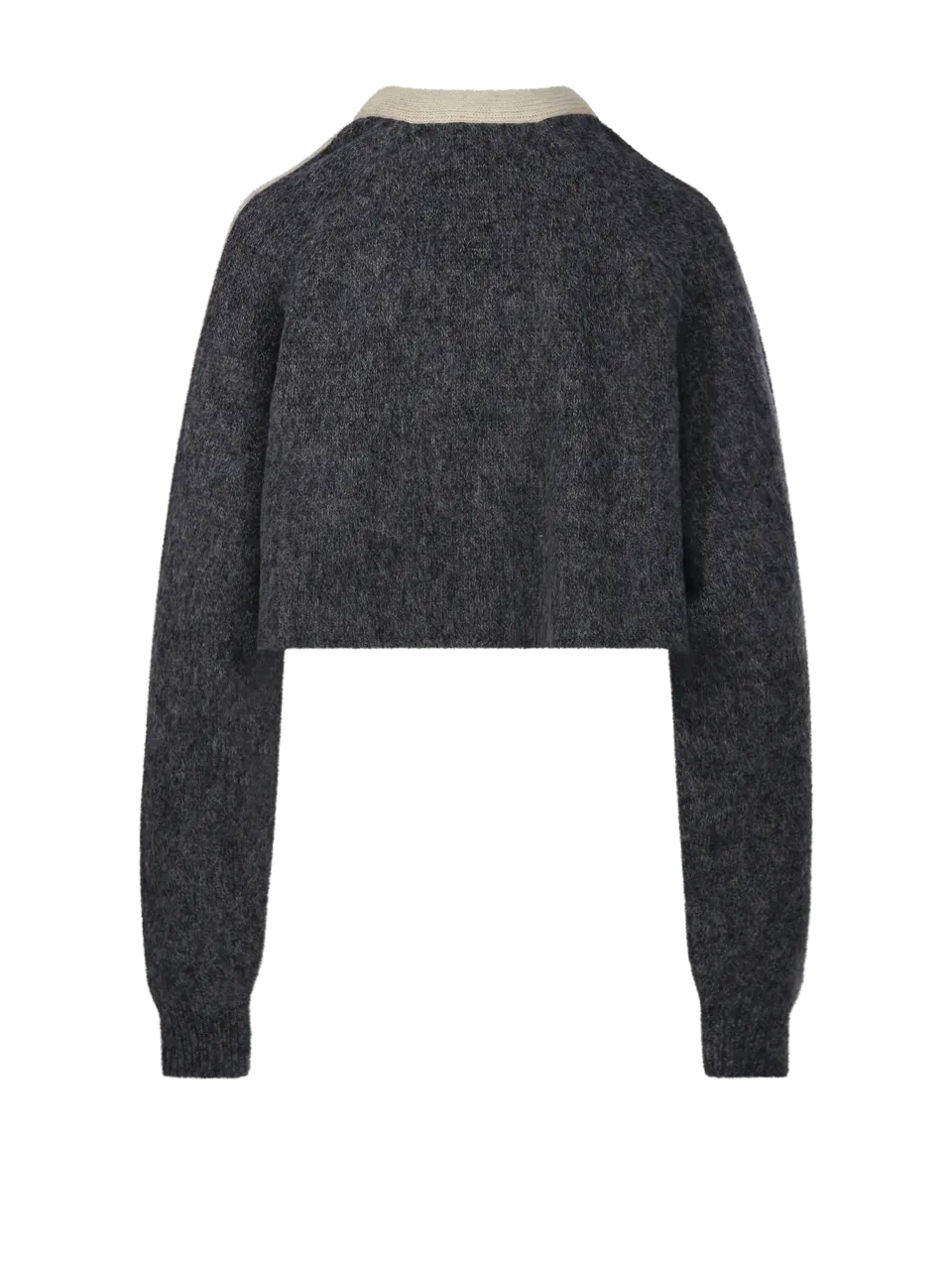 WOMAN LOEWE LIGHT YELLOW WOOL CROPPED CARDIGAN