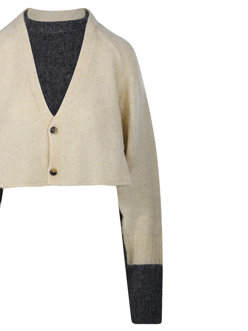 WOMAN LOEWE LIGHT YELLOW WOOL CROPPED CARDIGAN