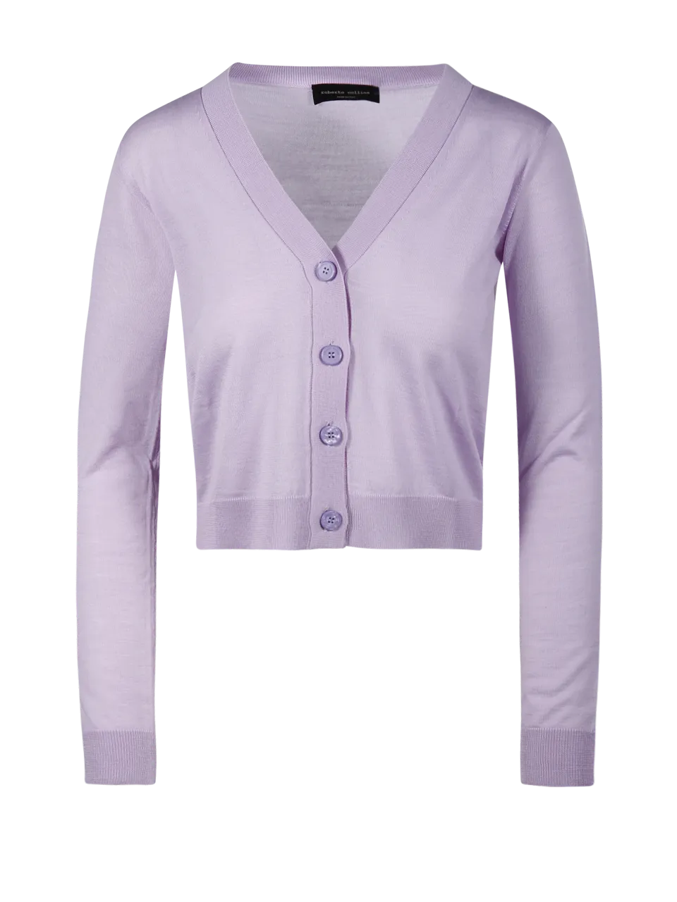 WOMAN ROBERTO COLLINA LILLAC MERINO WOOL CARDIGAN