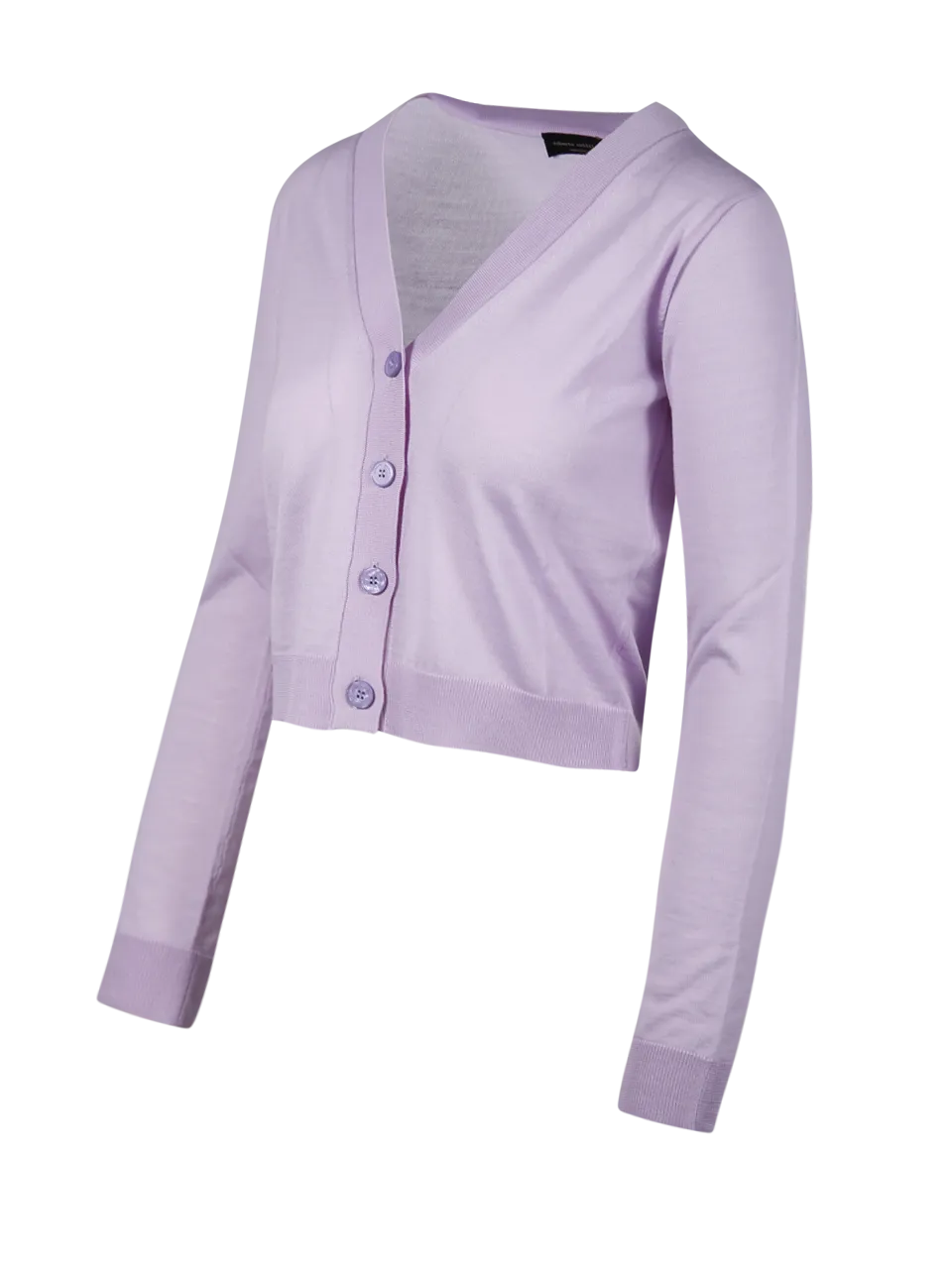 WOMAN ROBERTO COLLINA LILLAC MERINO WOOL CARDIGAN