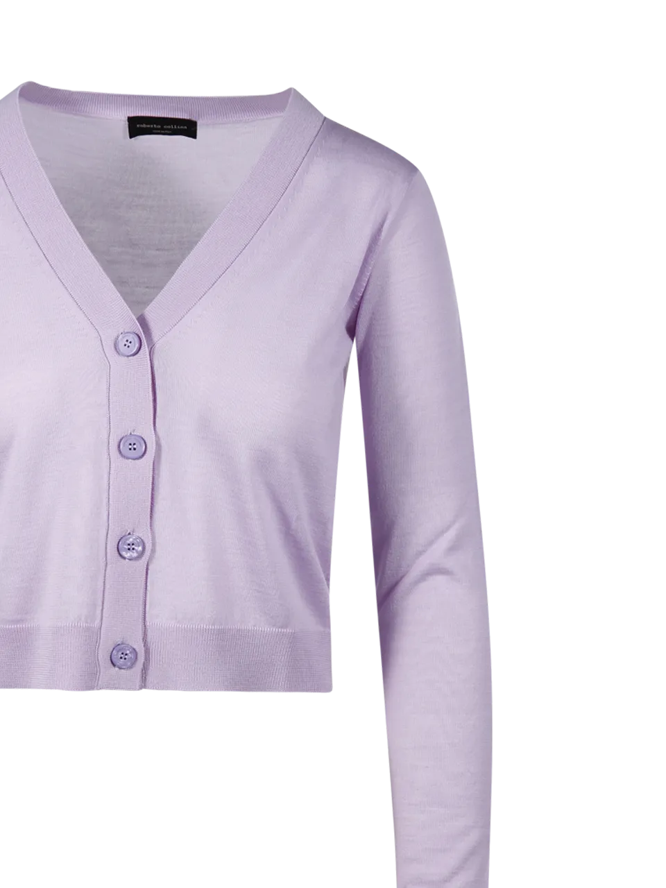 WOMAN ROBERTO COLLINA LILLAC MERINO WOOL CARDIGAN