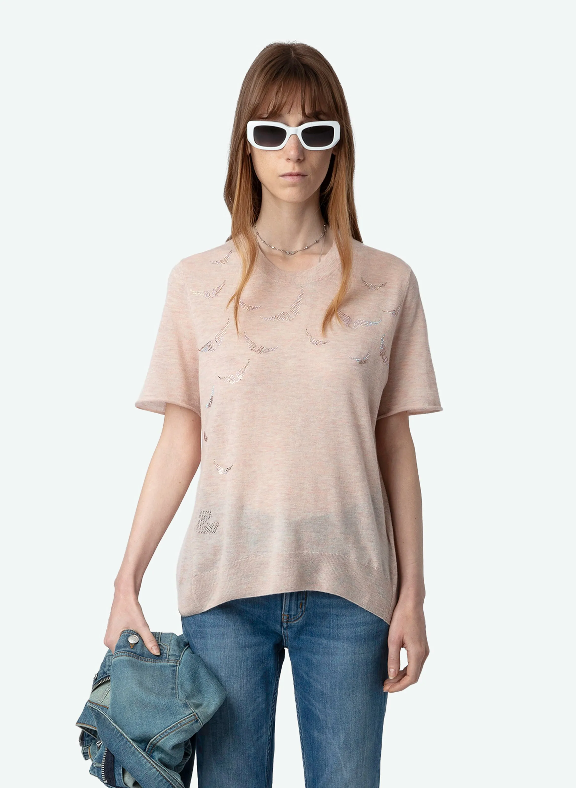  ZADIG&VOLTAIRE   IDA - Maglietta diritta con scollo rotondo in cachemire | Rosa