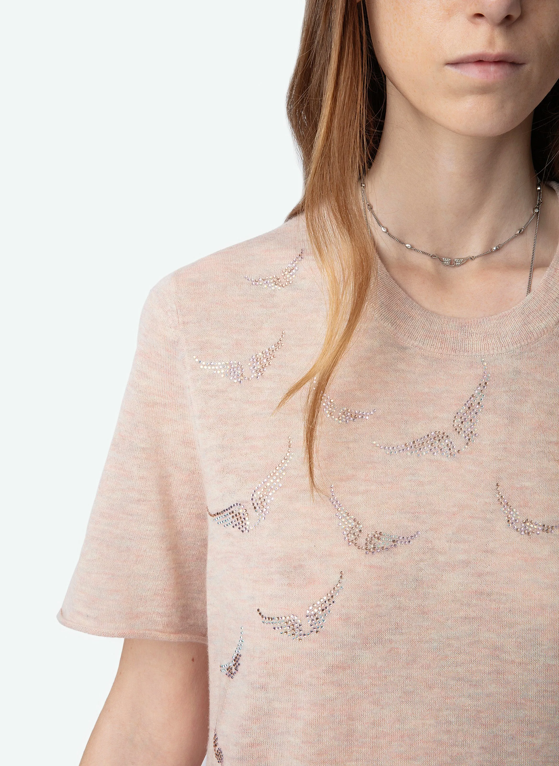  ZADIG&VOLTAIRE   IDA - Maglietta diritta con scollo rotondo in cachemire | Rosa