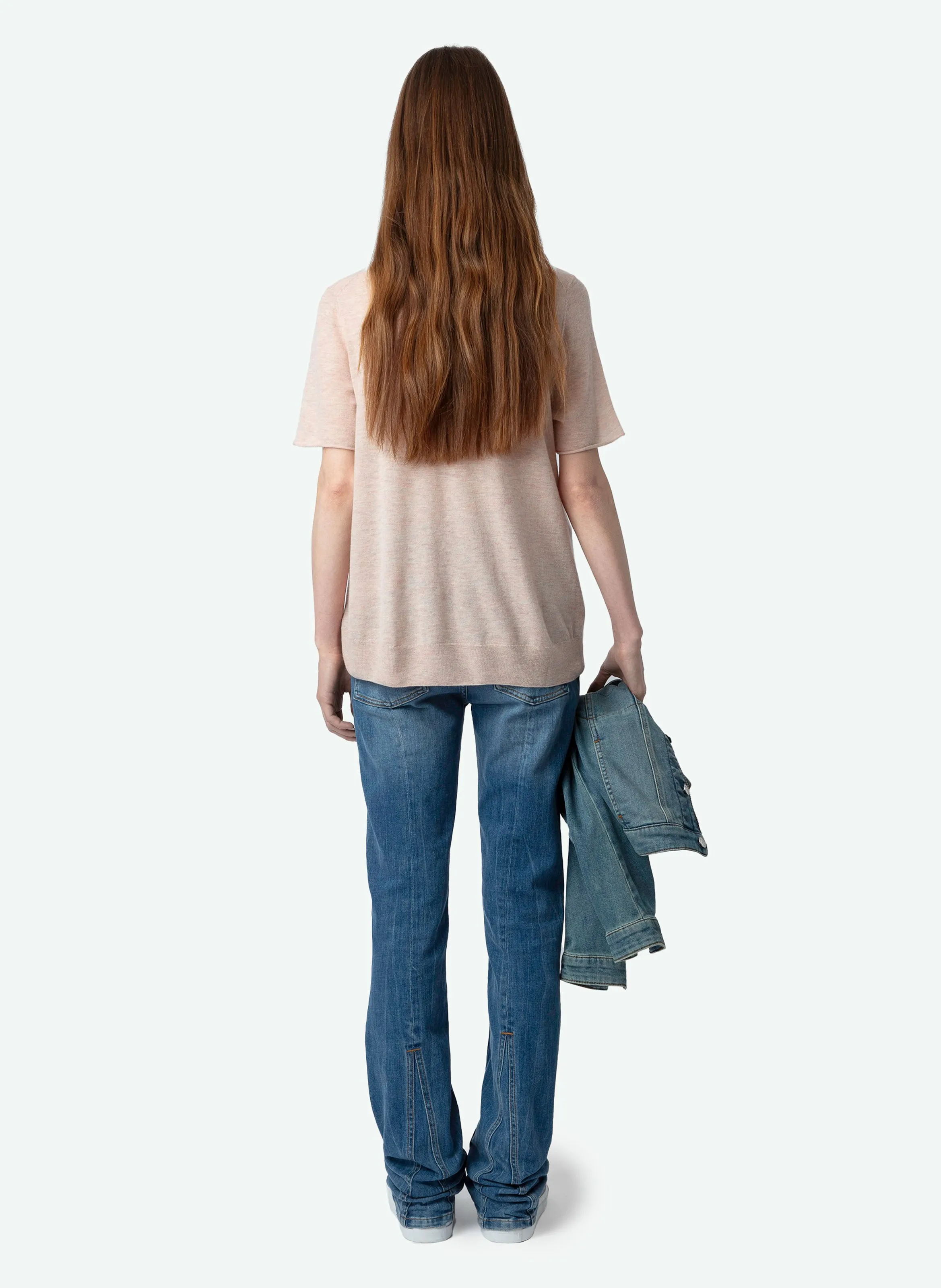  ZADIG&VOLTAIRE   IDA - Maglietta diritta con scollo rotondo in cachemire | Rosa