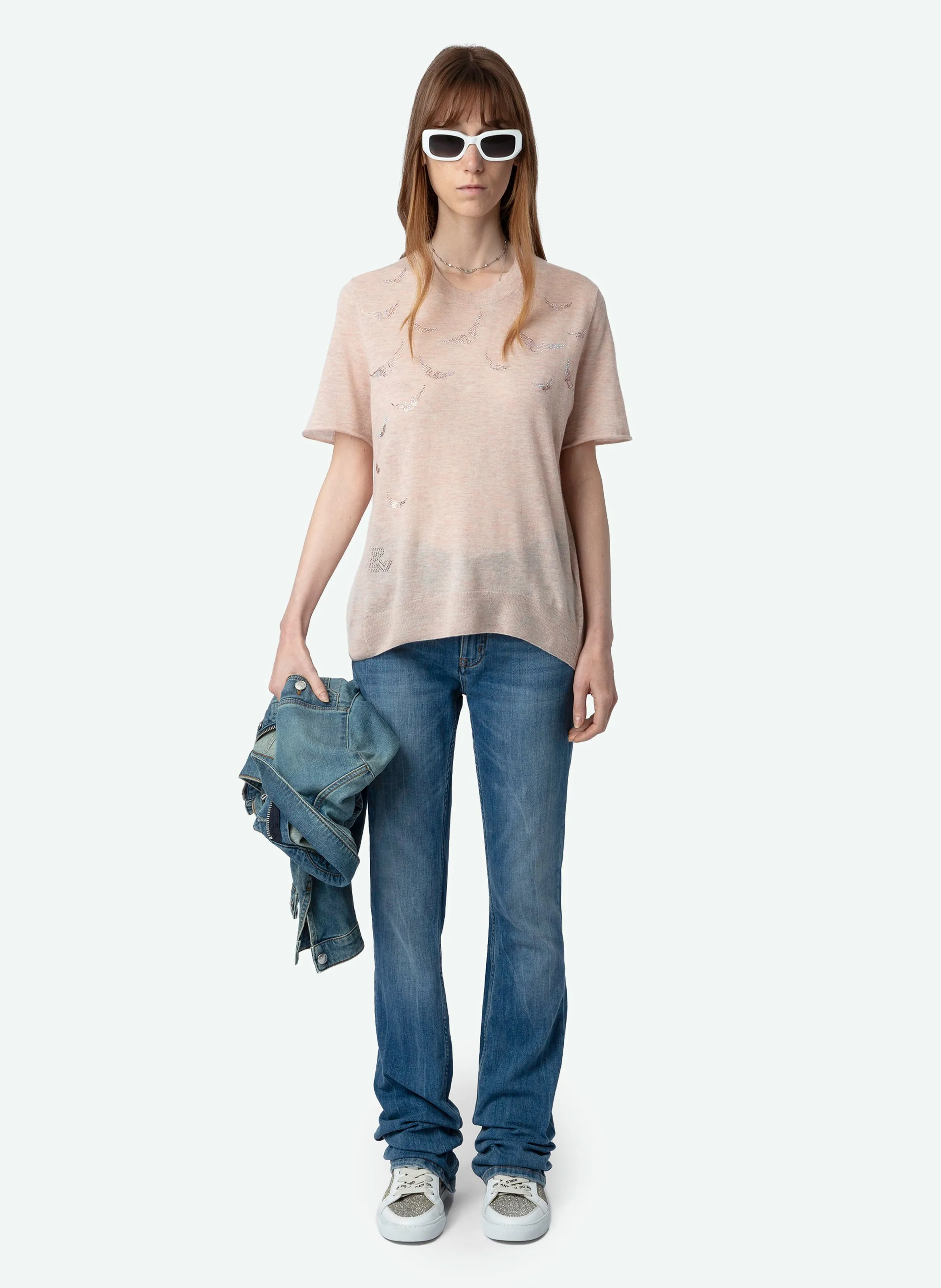  ZADIG&VOLTAIRE   IDA - Maglietta diritta con scollo rotondo in cachemire | Rosa